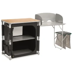 Outwell - Padres Kitchen Table W/Bamboo Table Top & Side Uni - Table De Camping